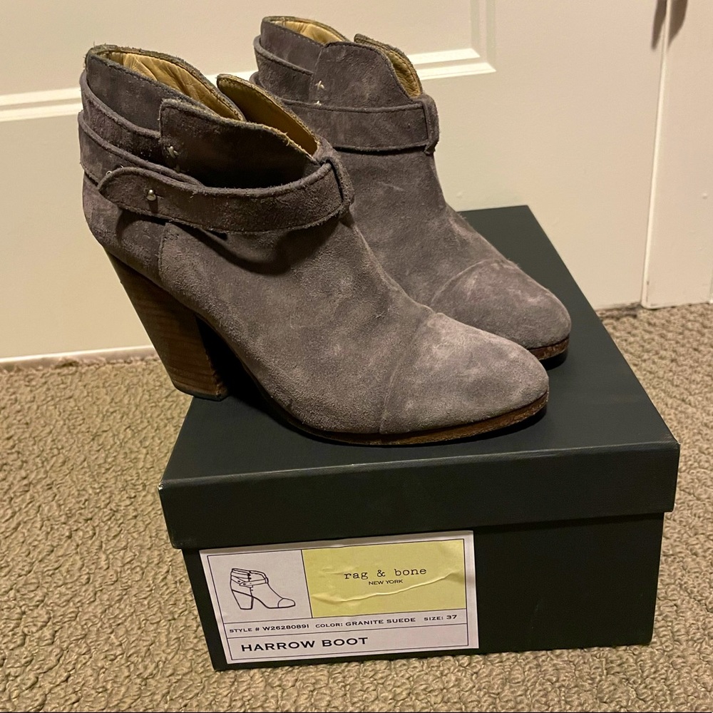 GREY SUEDE Rag & Bone Harrow BOOTIE in ORIGINAL BOX